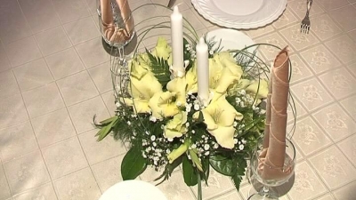 цветочная композиция для свадебного стола